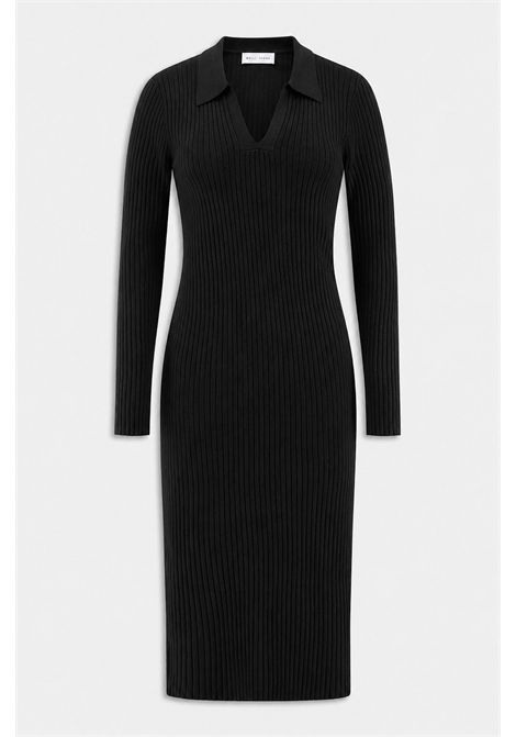 Weili Zheng Abito Polo in Costina Elasticizzata Nero Donna WEILI ZHENG | Abiti | F26DL08B212